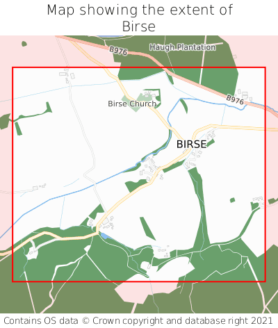 Map showing extent of Birse as bounding box