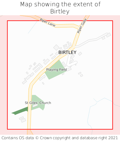 Map showing extent of Birtley as bounding box