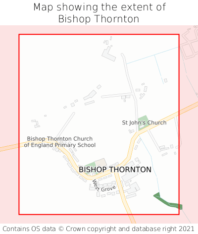 Map showing extent of Bishop Thornton as bounding box