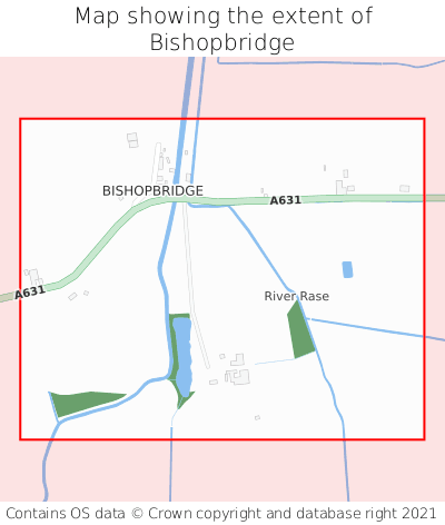 Map showing extent of Bishopbridge as bounding box