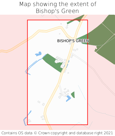 Map showing extent of Bishop's Green as bounding box