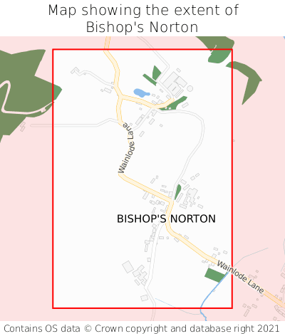 Map showing extent of Bishop's Norton as bounding box