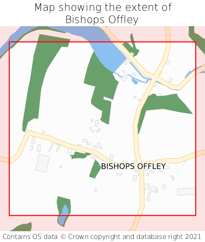Map showing extent of Bishops Offley as bounding box
