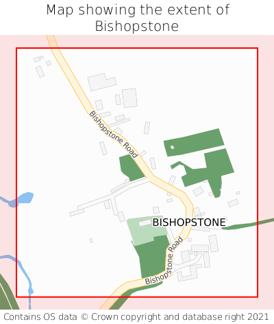 Map showing extent of Bishopstone as bounding box