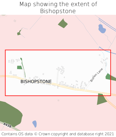 Map showing extent of Bishopstone as bounding box