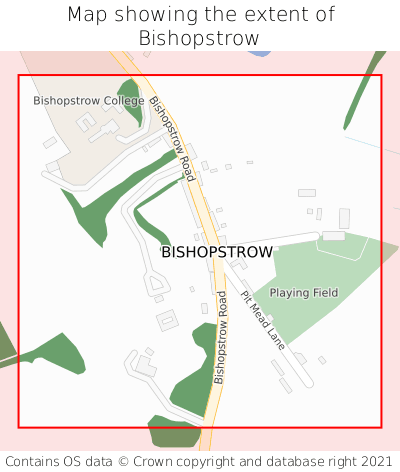 Map showing extent of Bishopstrow as bounding box