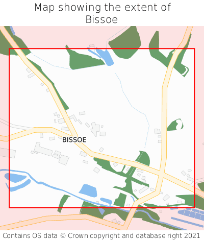 Map showing extent of Bissoe as bounding box
