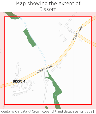 Map showing extent of Bissom as bounding box