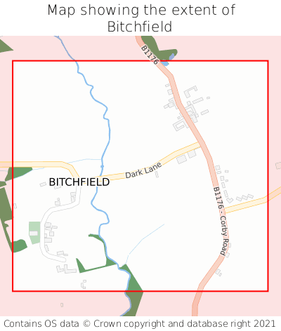 Map showing extent of Bitchfield as bounding box