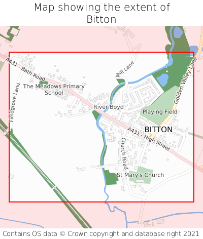Map showing extent of Bitton as bounding box