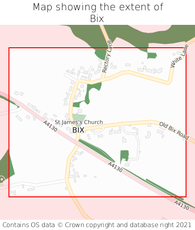 Map showing extent of Bix as bounding box