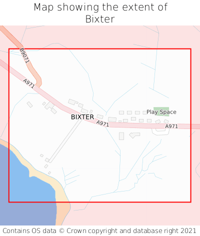 Map showing extent of Bixter as bounding box