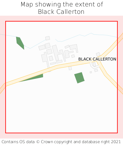 Map showing extent of Black Callerton as bounding box