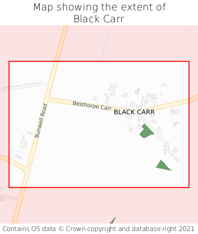 Map showing extent of Black Carr as bounding box