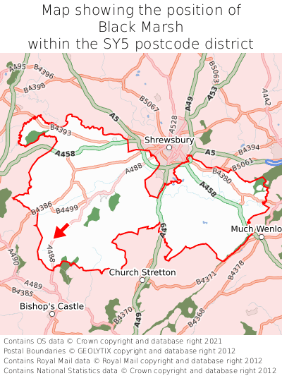 Map showing location of Black Marsh within SY5