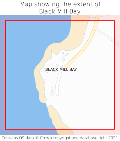 Map showing extent of Black Mill Bay as bounding box