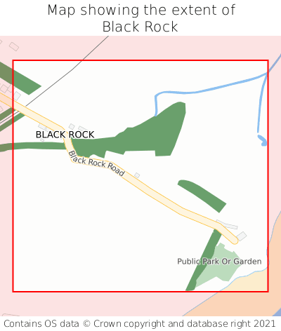 Map showing extent of Black Rock as bounding box