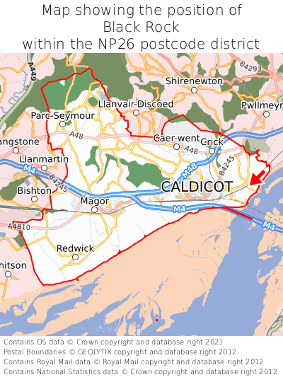 Map showing location of Black Rock within NP26