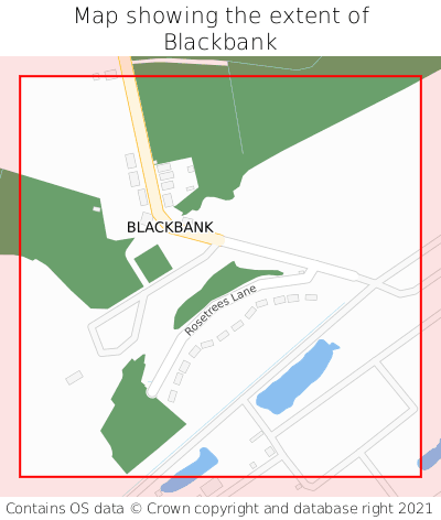 Map showing extent of Blackbank as bounding box