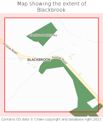 Map showing extent of Blackbrook as bounding box