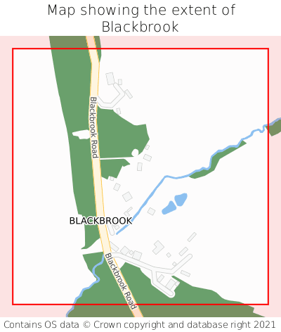 Map showing extent of Blackbrook as bounding box