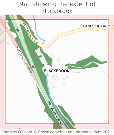 Map showing extent of Blackbrook as bounding box