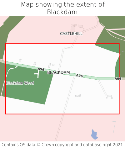 Map showing extent of Blackdam as bounding box