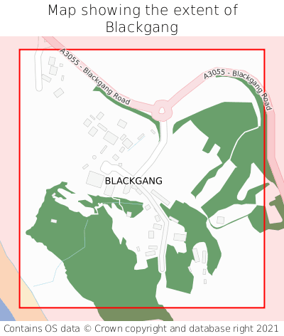 Map showing extent of Blackgang as bounding box
