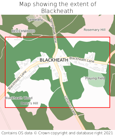 Map showing extent of Blackheath as bounding box