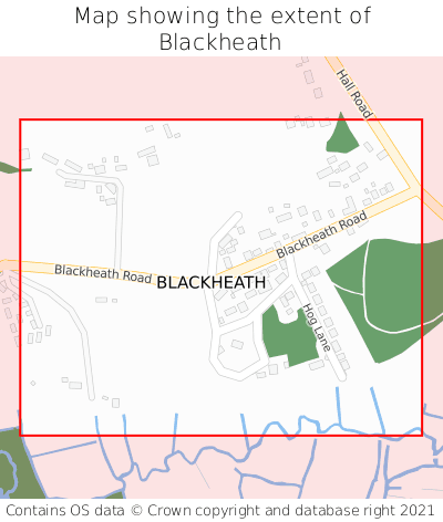 Map showing extent of Blackheath as bounding box