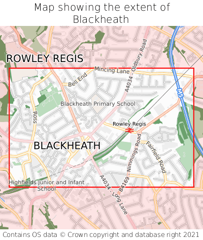 Map showing extent of Blackheath as bounding box