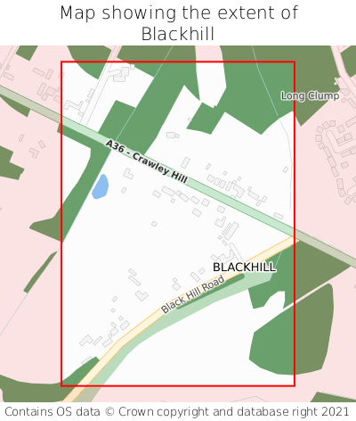 Map showing extent of Blackhill as bounding box