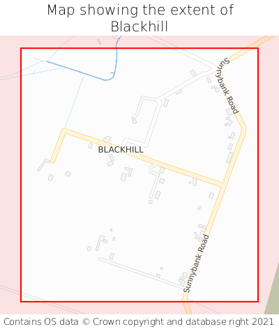 Map showing extent of Blackhill as bounding box