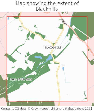Map showing extent of Blackhills as bounding box