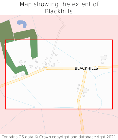 Map showing extent of Blackhills as bounding box
