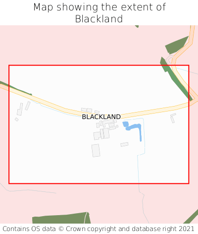 Map showing extent of Blackland as bounding box