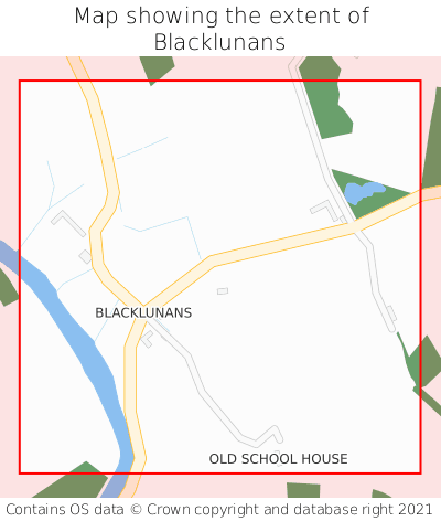 Map showing extent of Blacklunans as bounding box