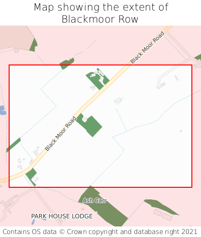 Map showing extent of Blackmoor Row as bounding box