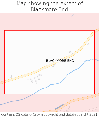 Map showing extent of Blackmore End as bounding box