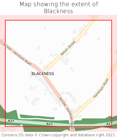 Map showing extent of Blackness as bounding box
