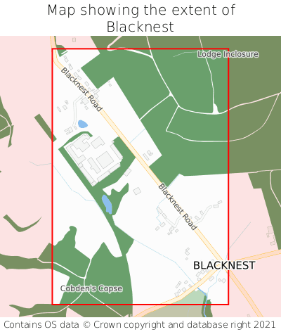 Map showing extent of Blacknest as bounding box