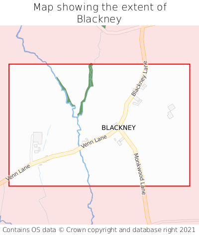 Map showing extent of Blackney as bounding box