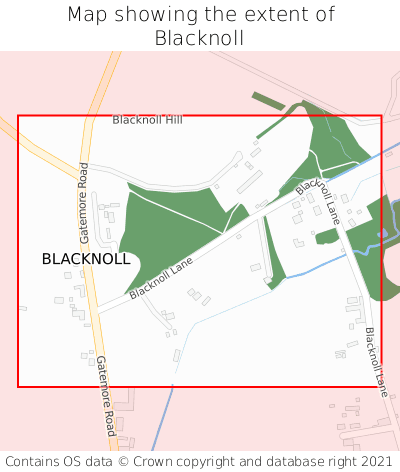 Map showing extent of Blacknoll as bounding box
