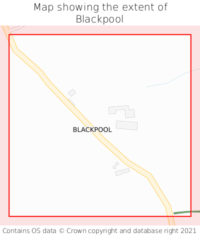 Map showing extent of Blackpool as bounding box