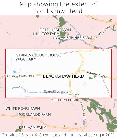 Map showing extent of Blackshaw Head as bounding box