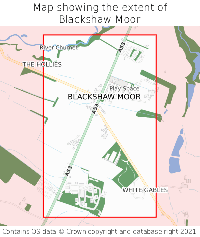Map showing extent of Blackshaw Moor as bounding box