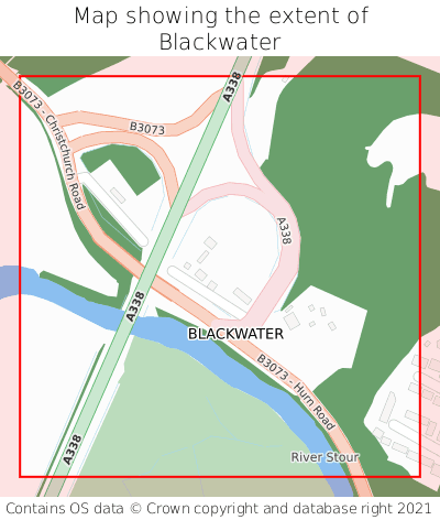 Map showing extent of Blackwater as bounding box