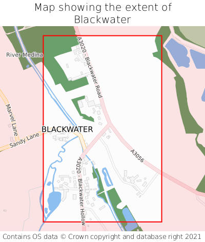 Map showing extent of Blackwater as bounding box