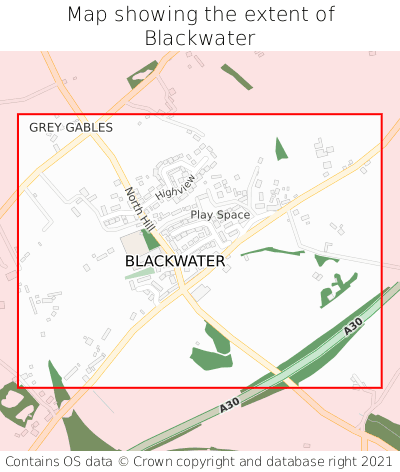 Map showing extent of Blackwater as bounding box