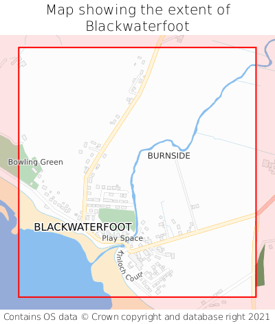 Map showing extent of Blackwaterfoot as bounding box